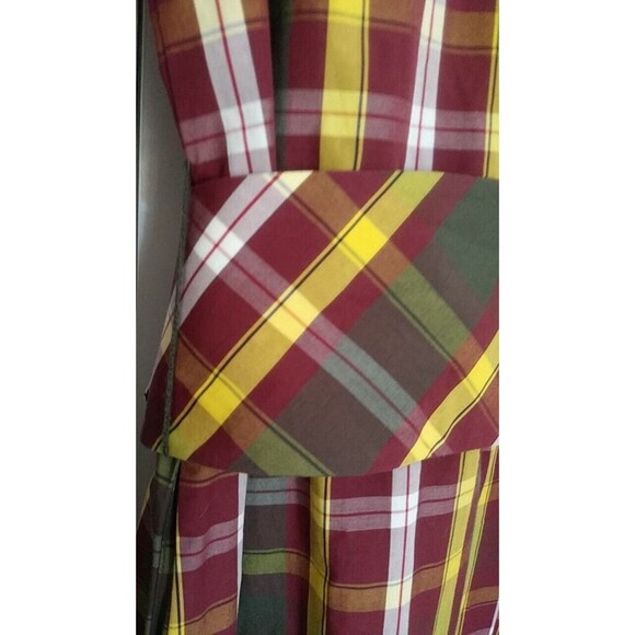 TRA MAD RKE Plaid L/S Cotton Belted Dress Pockets Buttons Vintage FINAL - Picture 16 of 16